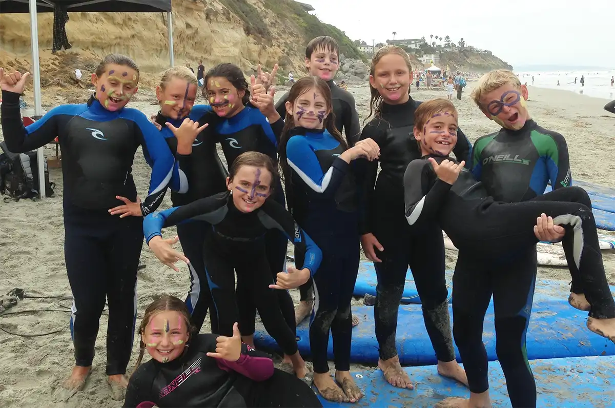 Group of surf students